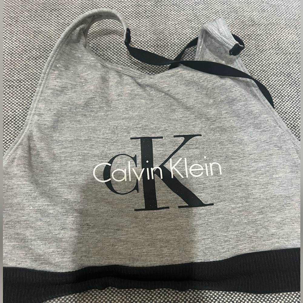 Calvin Klein Gray sparkly Medium size Sports Bra